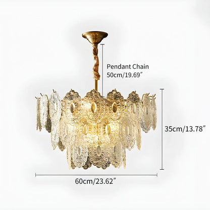 Antizer Tiered Textured Glass Chandelier