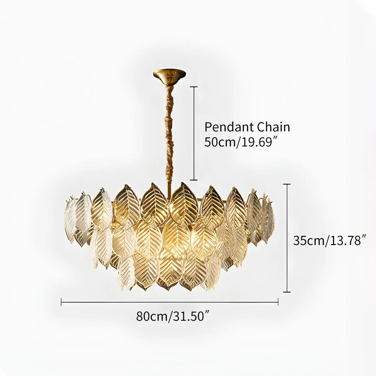 Antizer Tiered Glass Leaf Chandelier