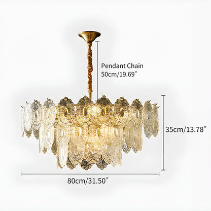 Antizer Tiered Textured Glass Chandelier