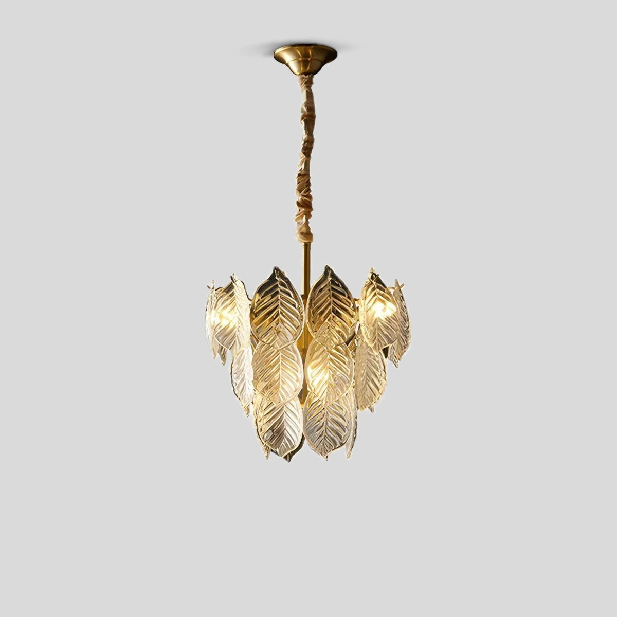 Antizer Tiered Glass Leaf Chandelier