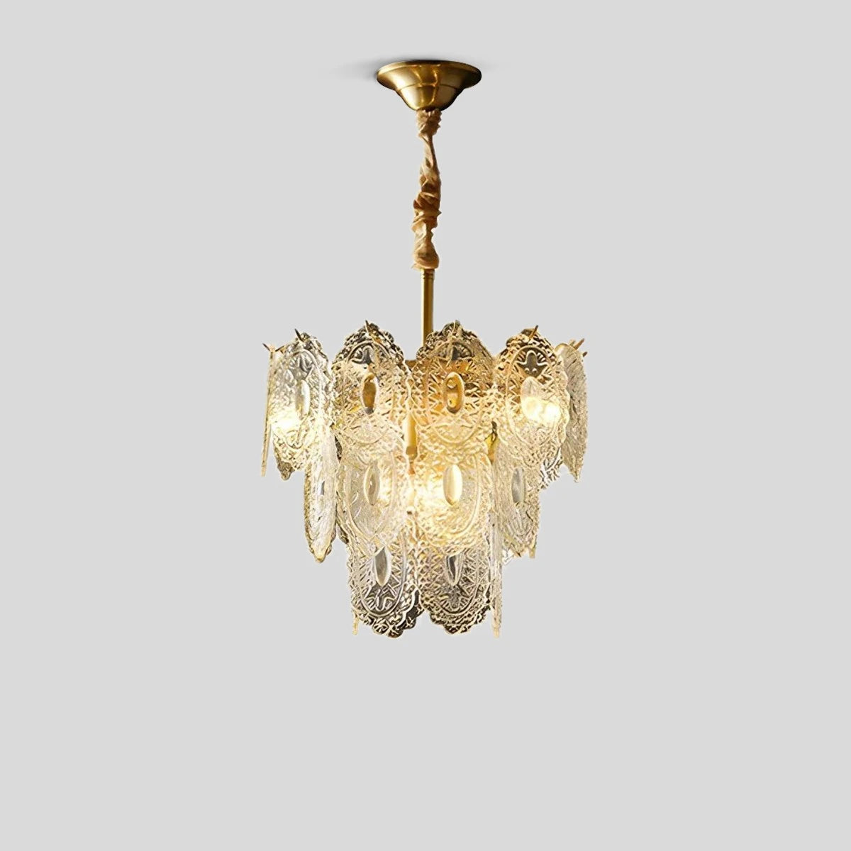 Antizer Tiered Textured Glass Chandelier