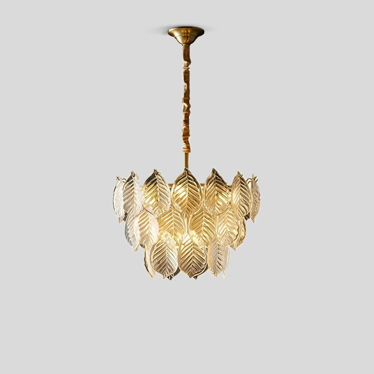 Antizer Tiered Glass Leaf Chandelier