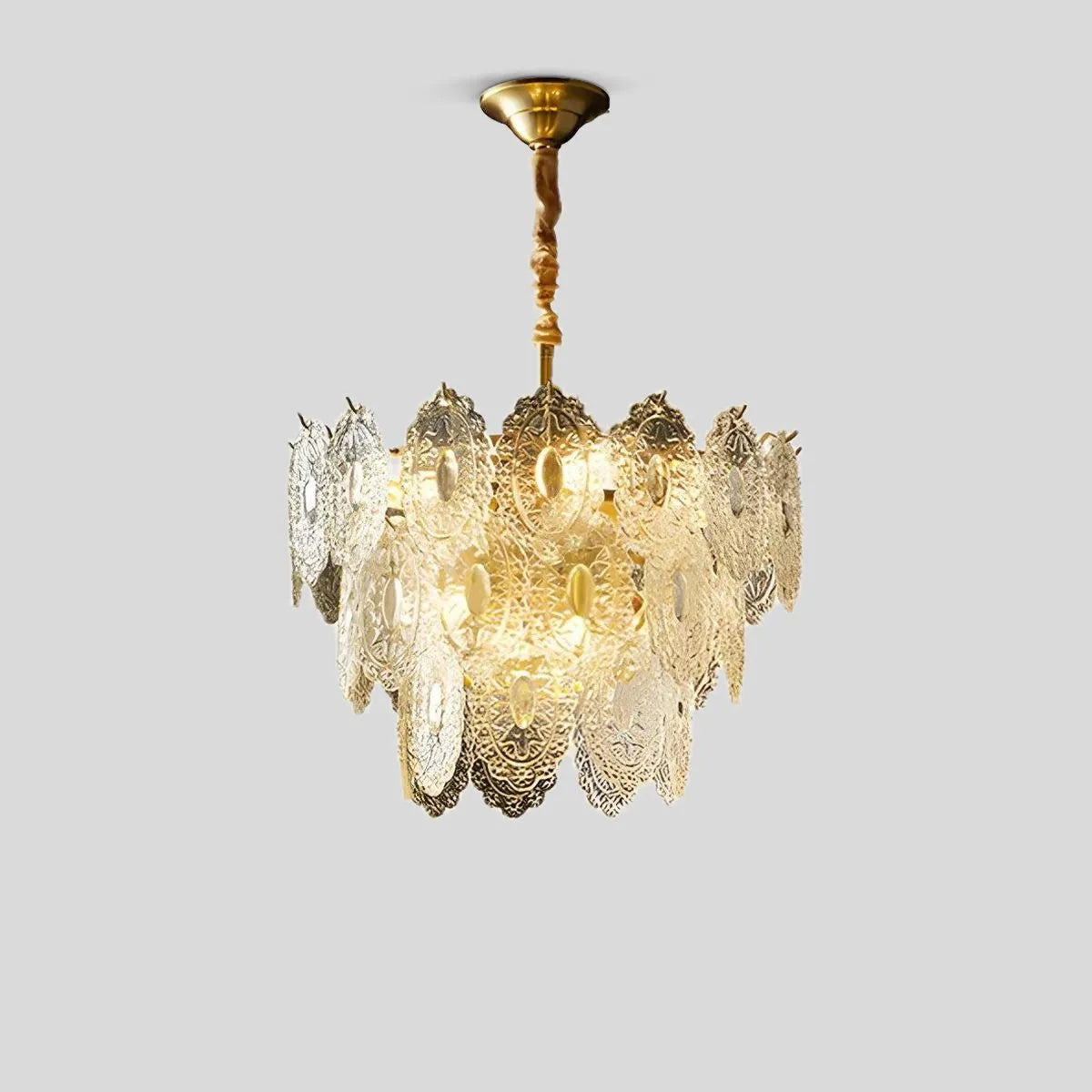 Antizer Tiered Textured Glass Chandelier
