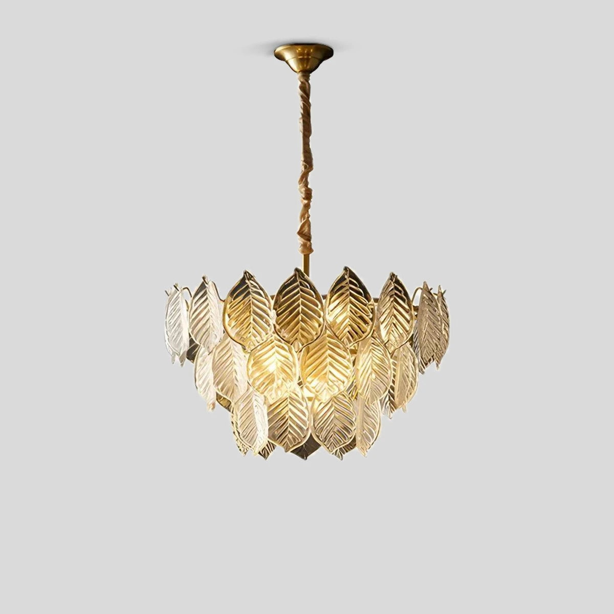 Antizer Tiered Glass Leaf Chandelier