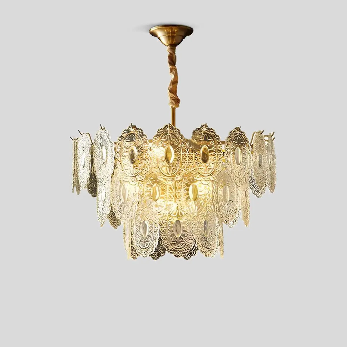 Antizer Tiered Textured Glass Chandelier