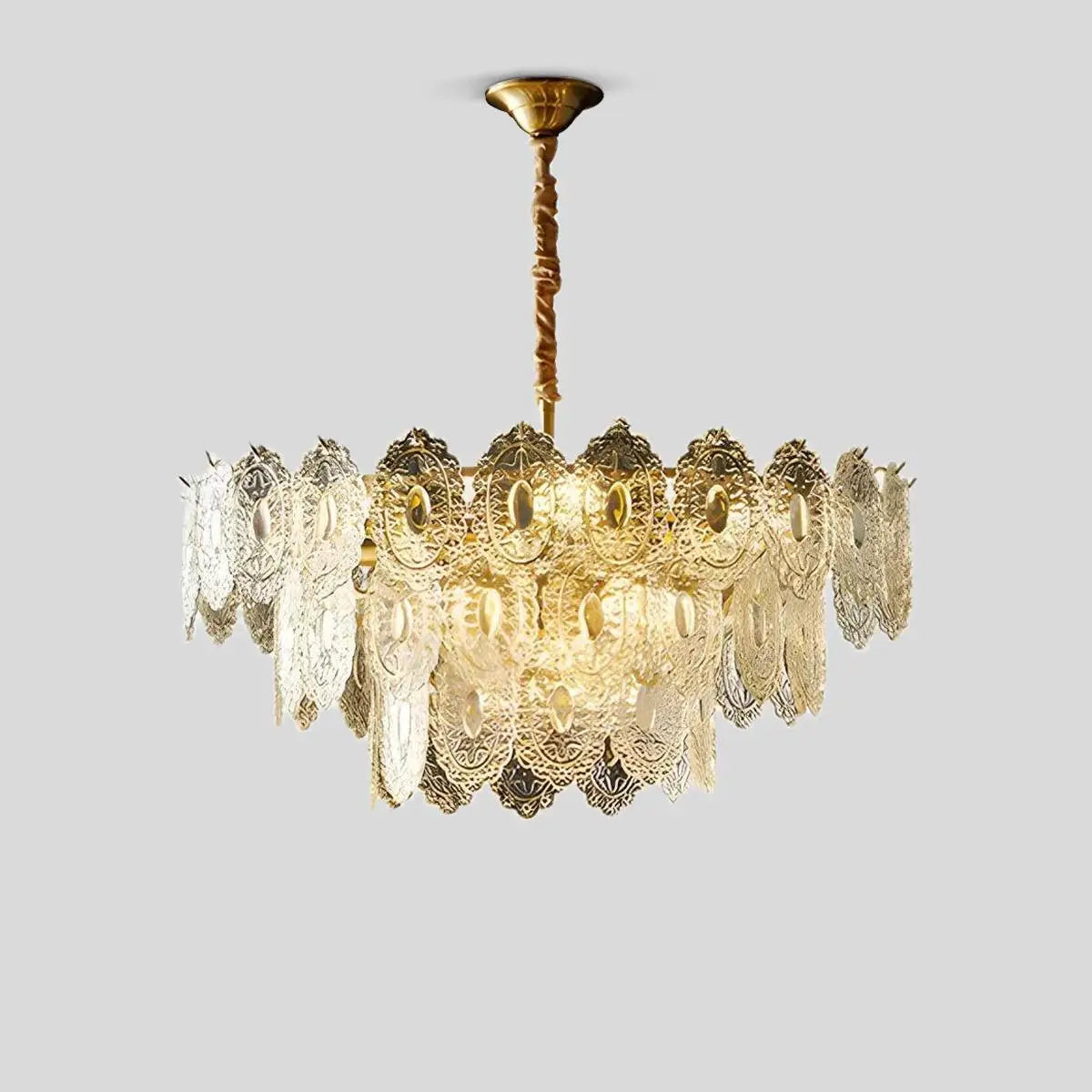 Antizer Tiered Textured Glass Chandelier