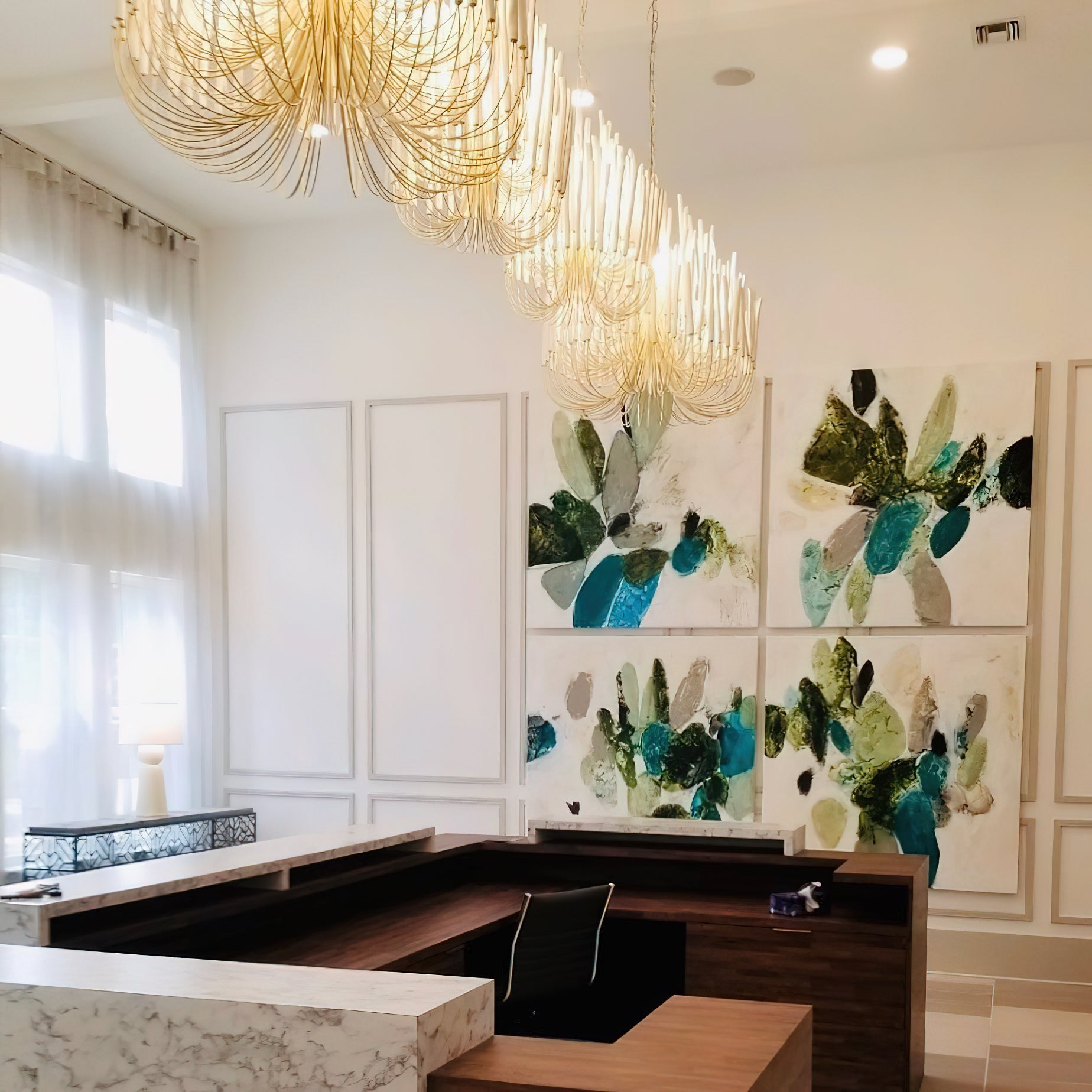 Modern Organic Twiggy Chandelier - Elegant Metal Branch Design Statement Lighting