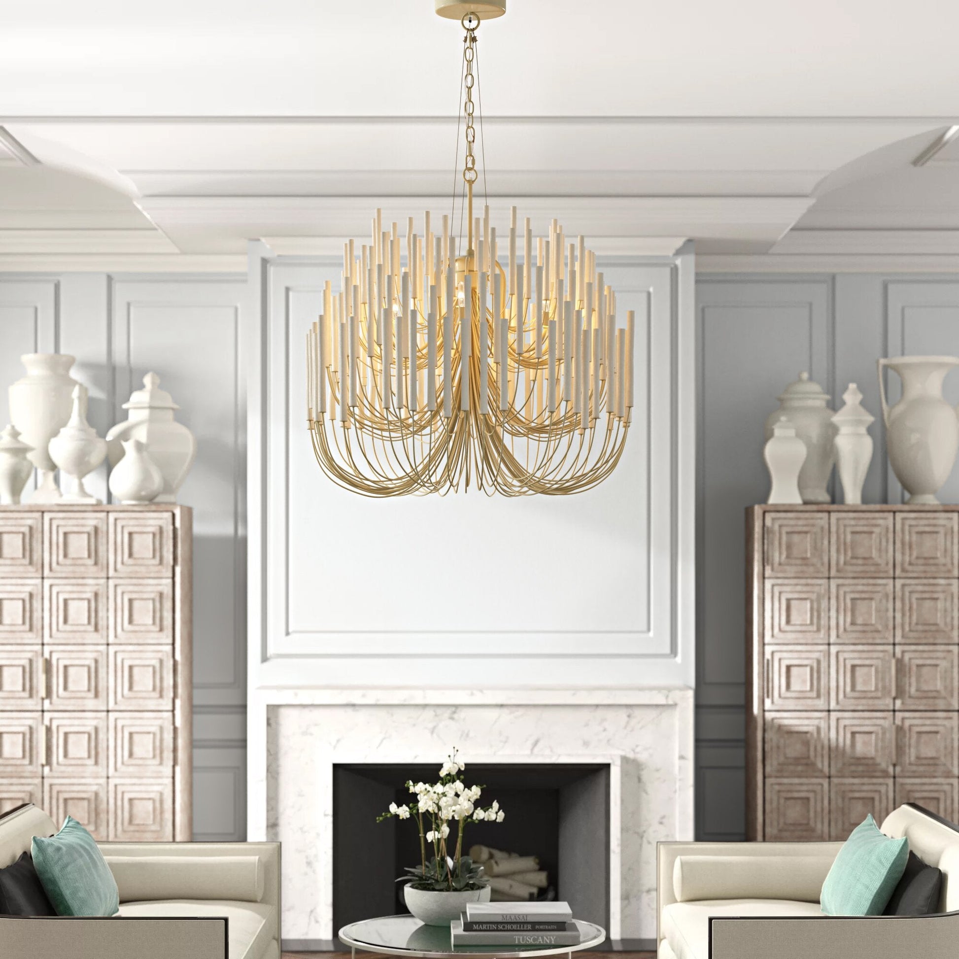 Modern Organic Twiggy Chandelier - Elegant Metal Branch Design Statement Lighting