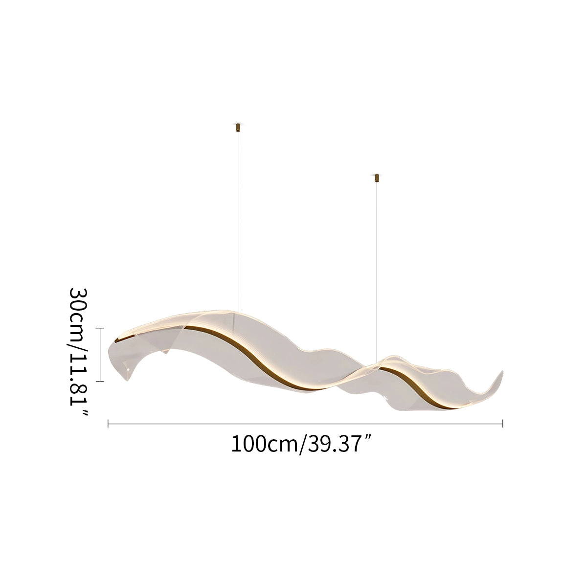 Antizer Modern LED Wave Acrylic Chandelier