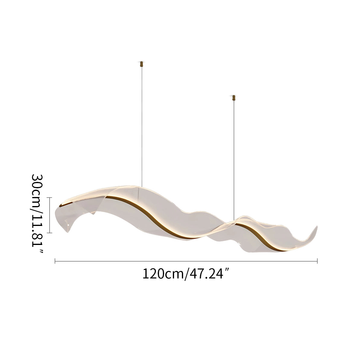 Antizer Modern LED Wave Acrylic Chandelier