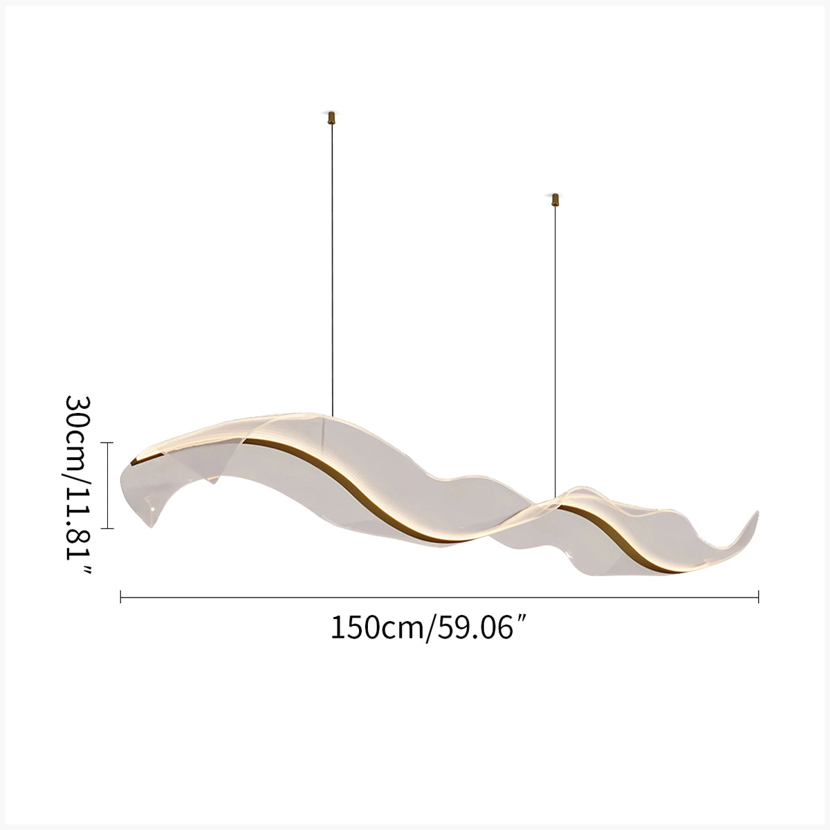 Antizer Modern LED Wave Acrylic Chandelier