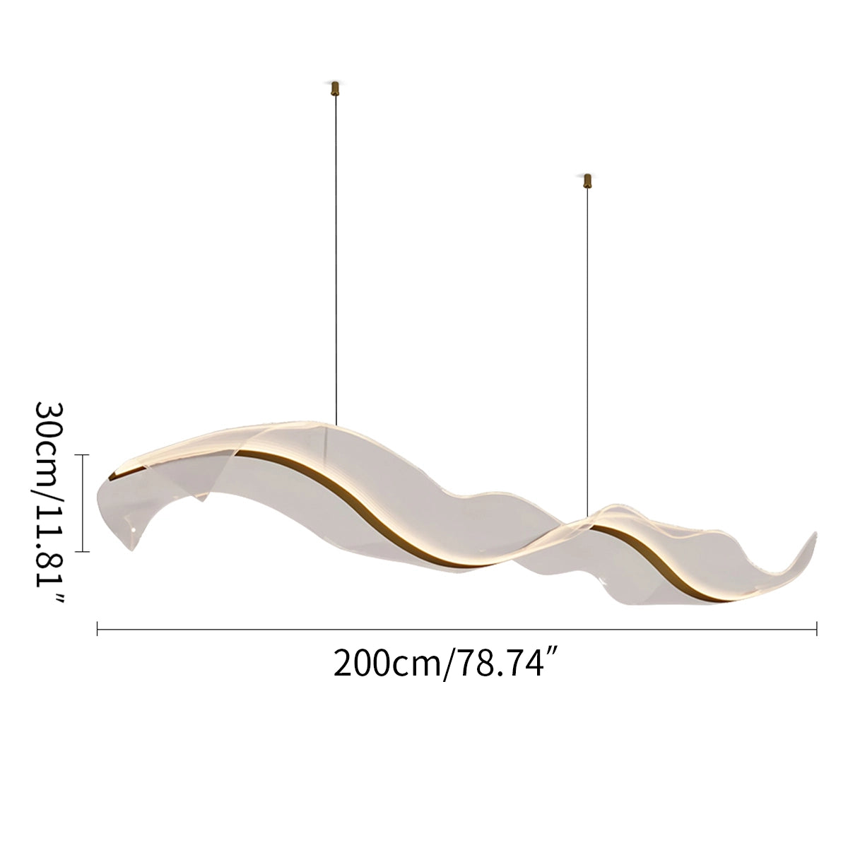 Antizer Modern LED Wave Acrylic Chandelier