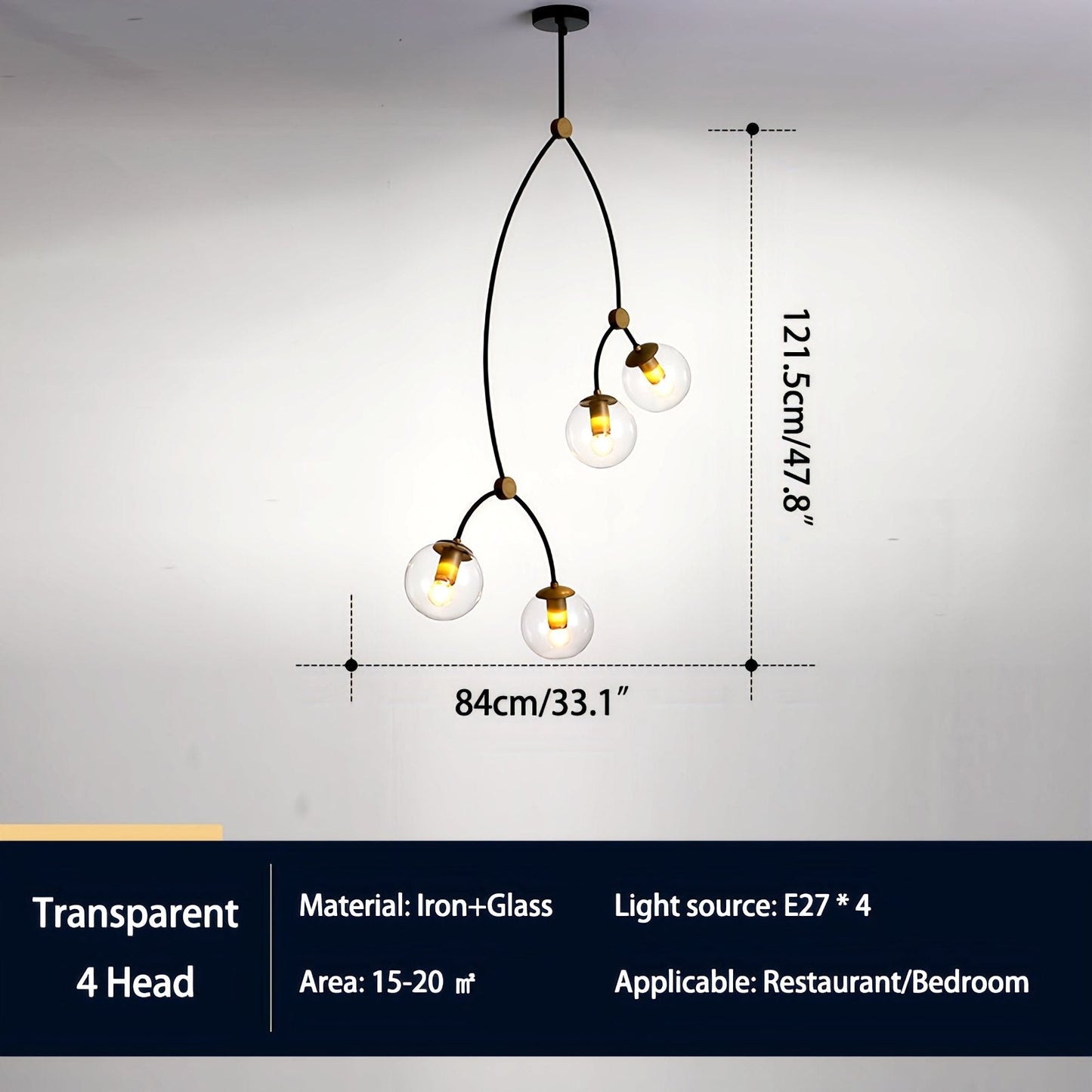 Antizer Minimalist Sputnik Globe Glass Chandelier