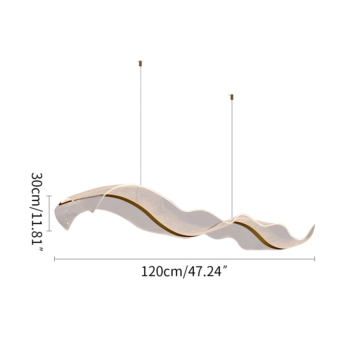 Antizer Modern LED Wave Acrylic Chandelier