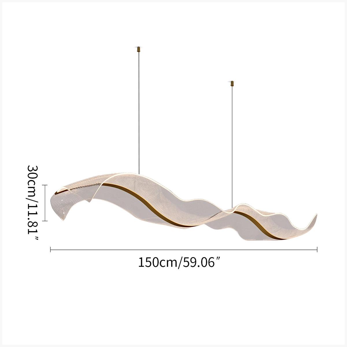 Antizer Modern LED Wave Acrylic Chandelier