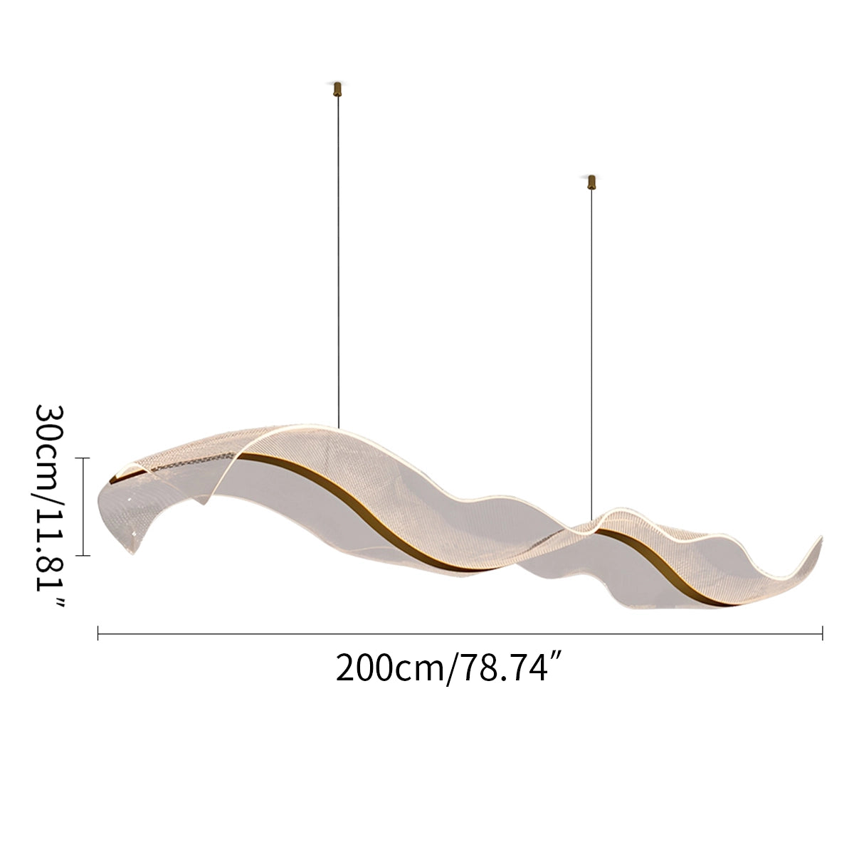Antizer Modern LED Wave Acrylic Chandelier