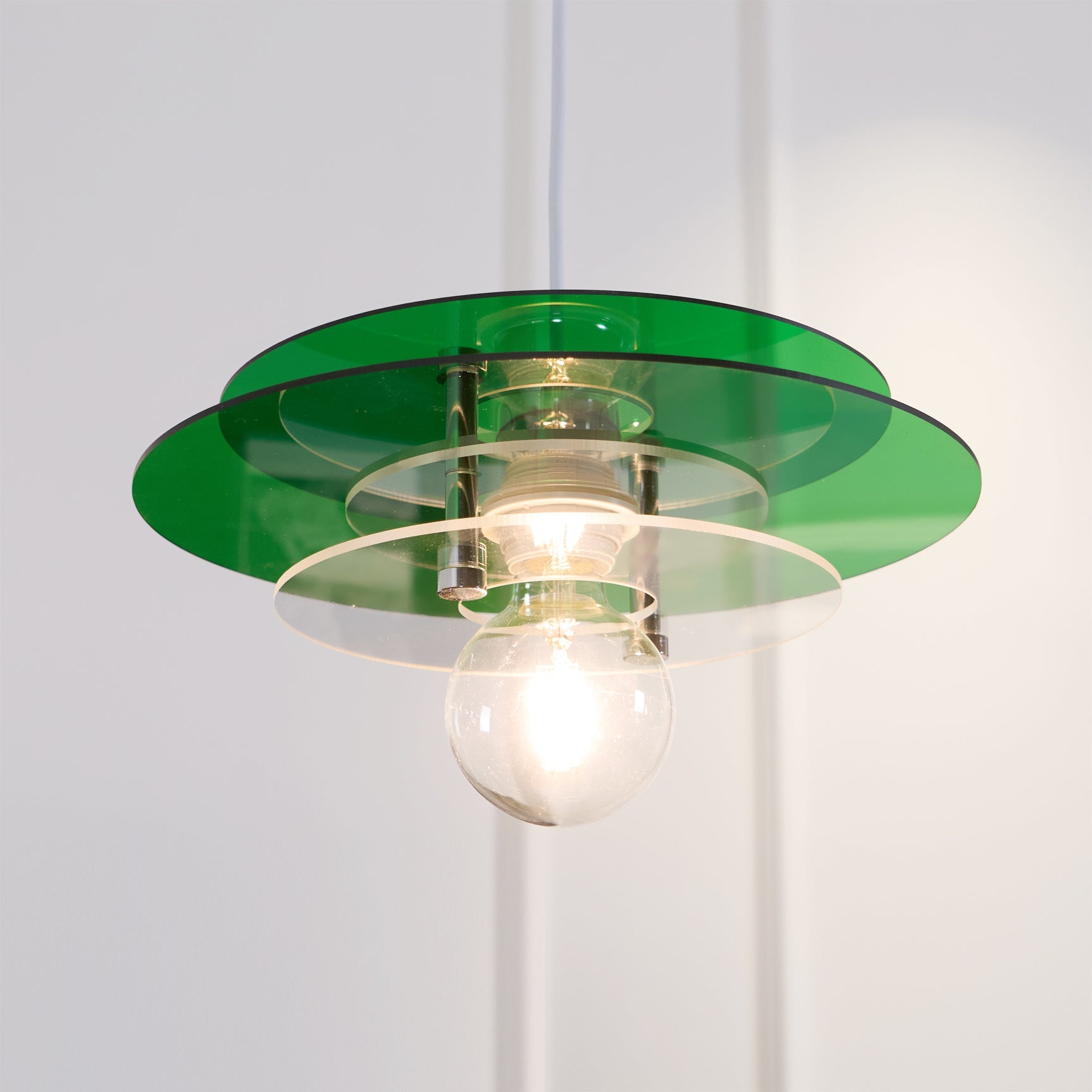 Modern Geometric Acrylic Disc Pendant Light - Elegant Reflective Ceiling Fixture