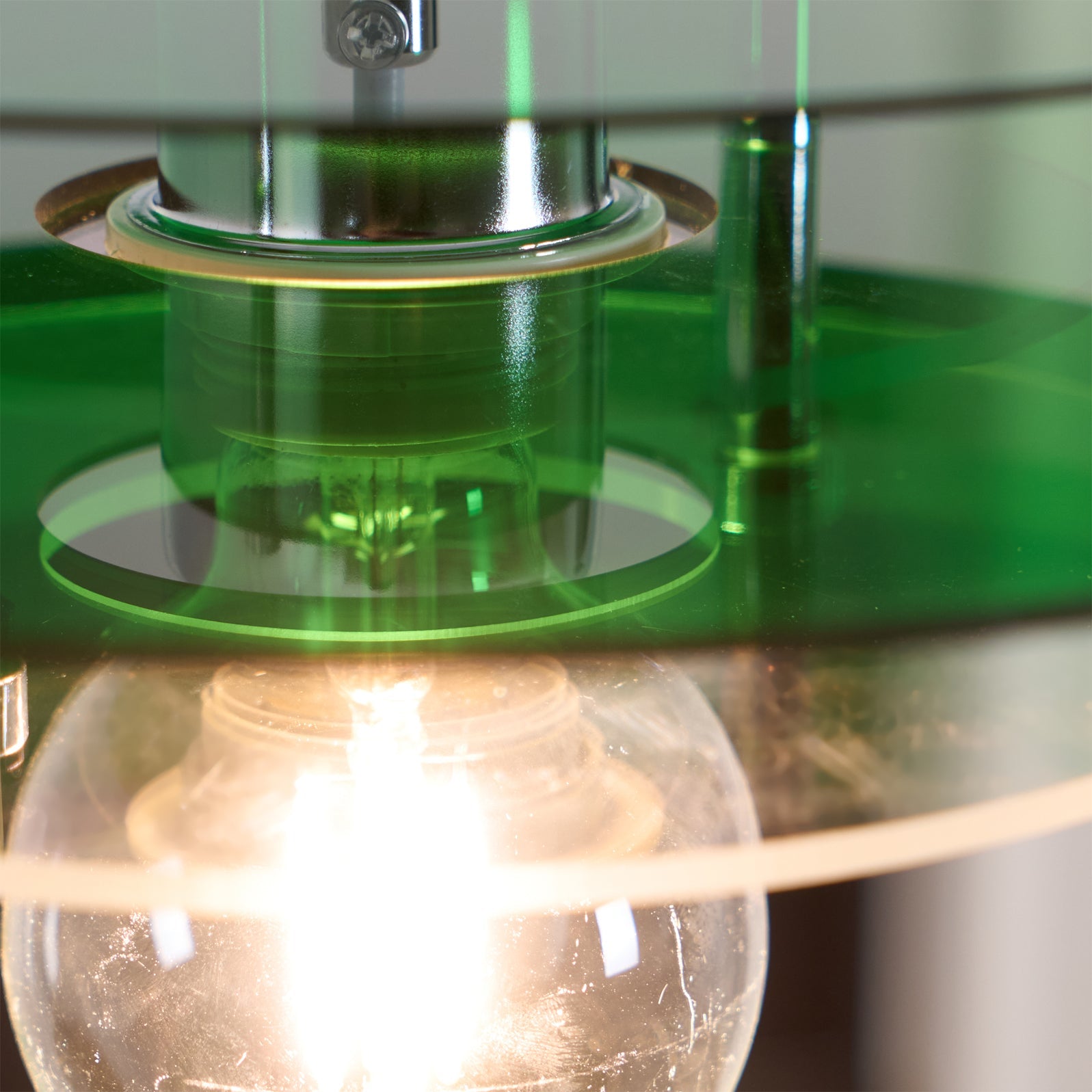 Modern Geometric Acrylic Disc Pendant Light - Elegant Reflective Ceiling Fixture