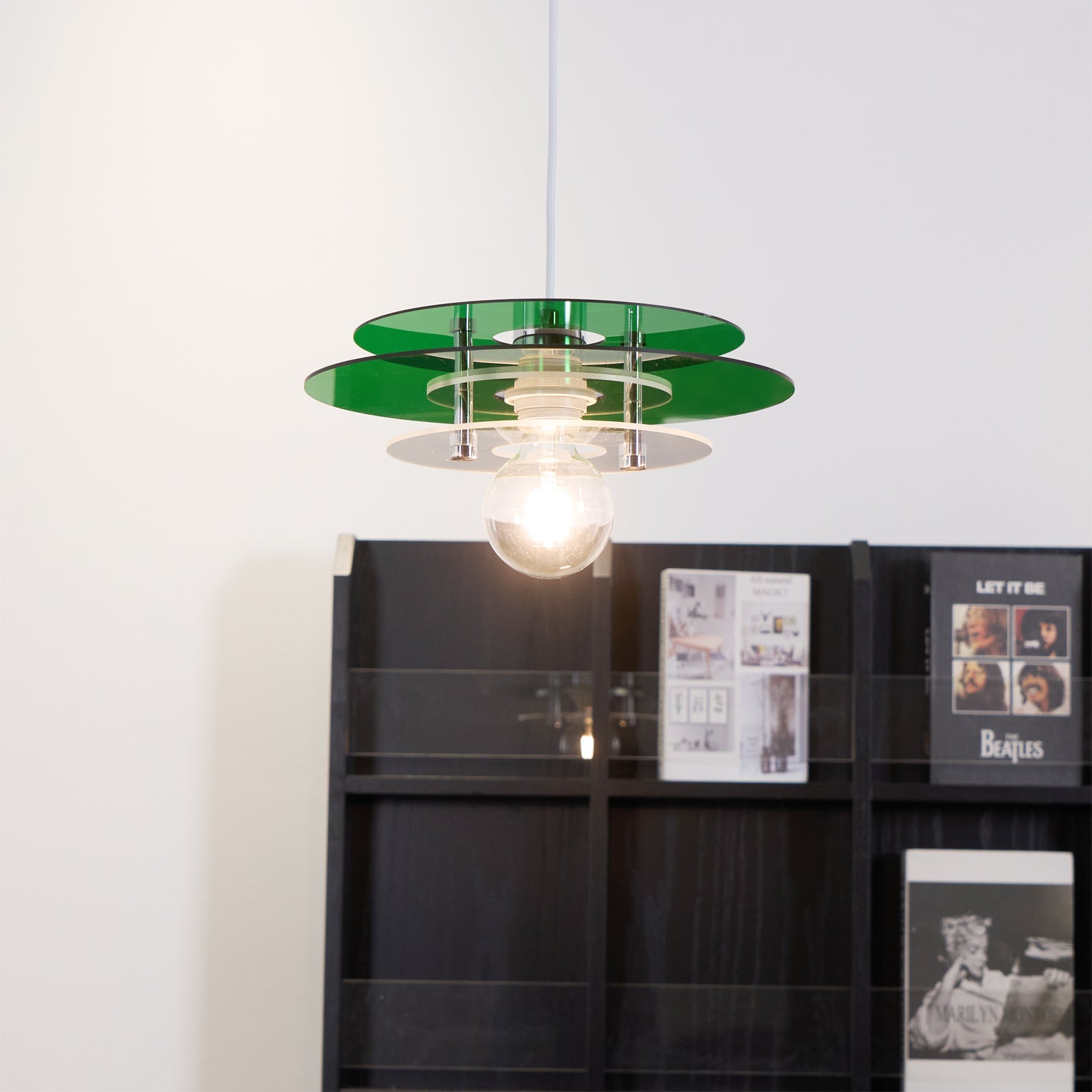 Modern Geometric Acrylic Disc Pendant Light - Elegant Reflective Ceiling Fixture