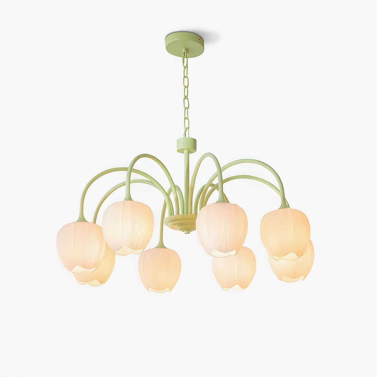 French Romance Tulip Matcha Chandelier