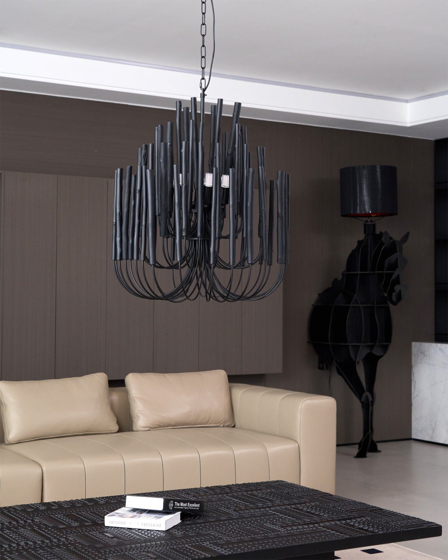 Modern Organic Twiggy Chandelier - Elegant Metal Branch Design Statement Lighting