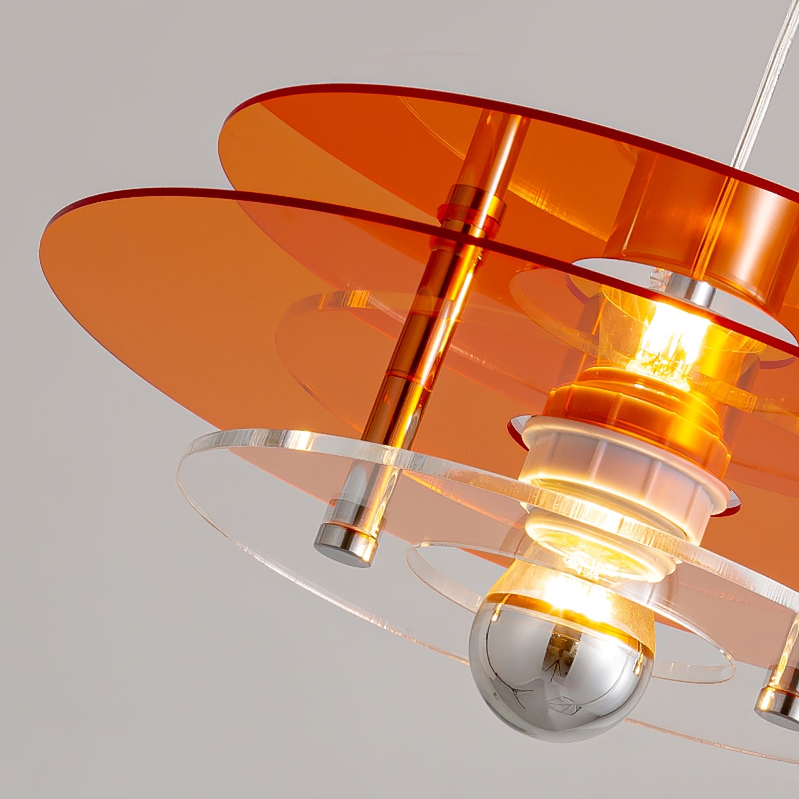 Modern Geometric Acrylic Disc Pendant Light - Elegant Reflective Ceiling Fixture
