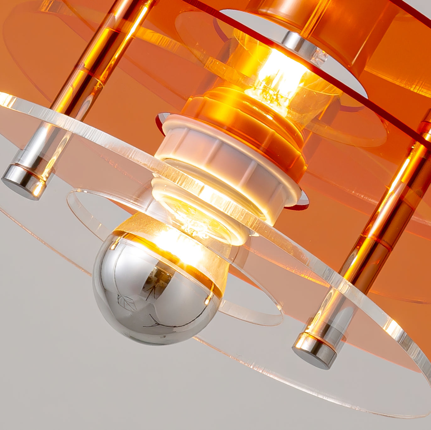 Modern Geometric Acrylic Disc Pendant Light - Elegant Reflective Ceiling Fixture