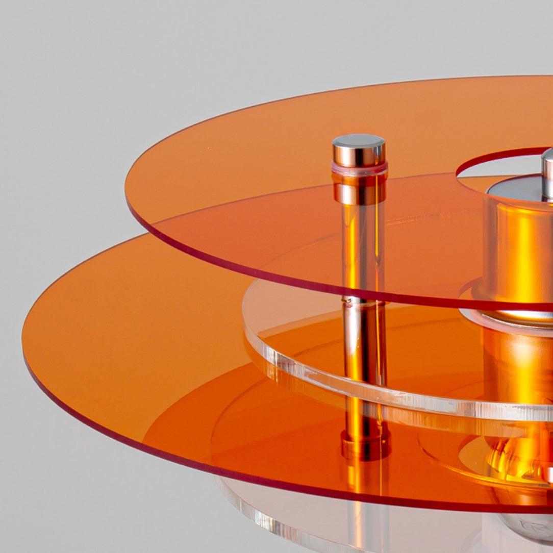 Modern Geometric Acrylic Disc Pendant Light - Elegant Reflective Ceiling Fixture