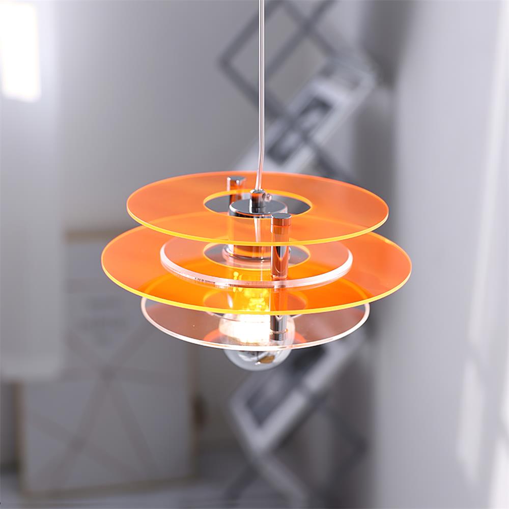 Modern Geometric Acrylic Disc Pendant Light - Elegant Reflective Ceiling Fixture