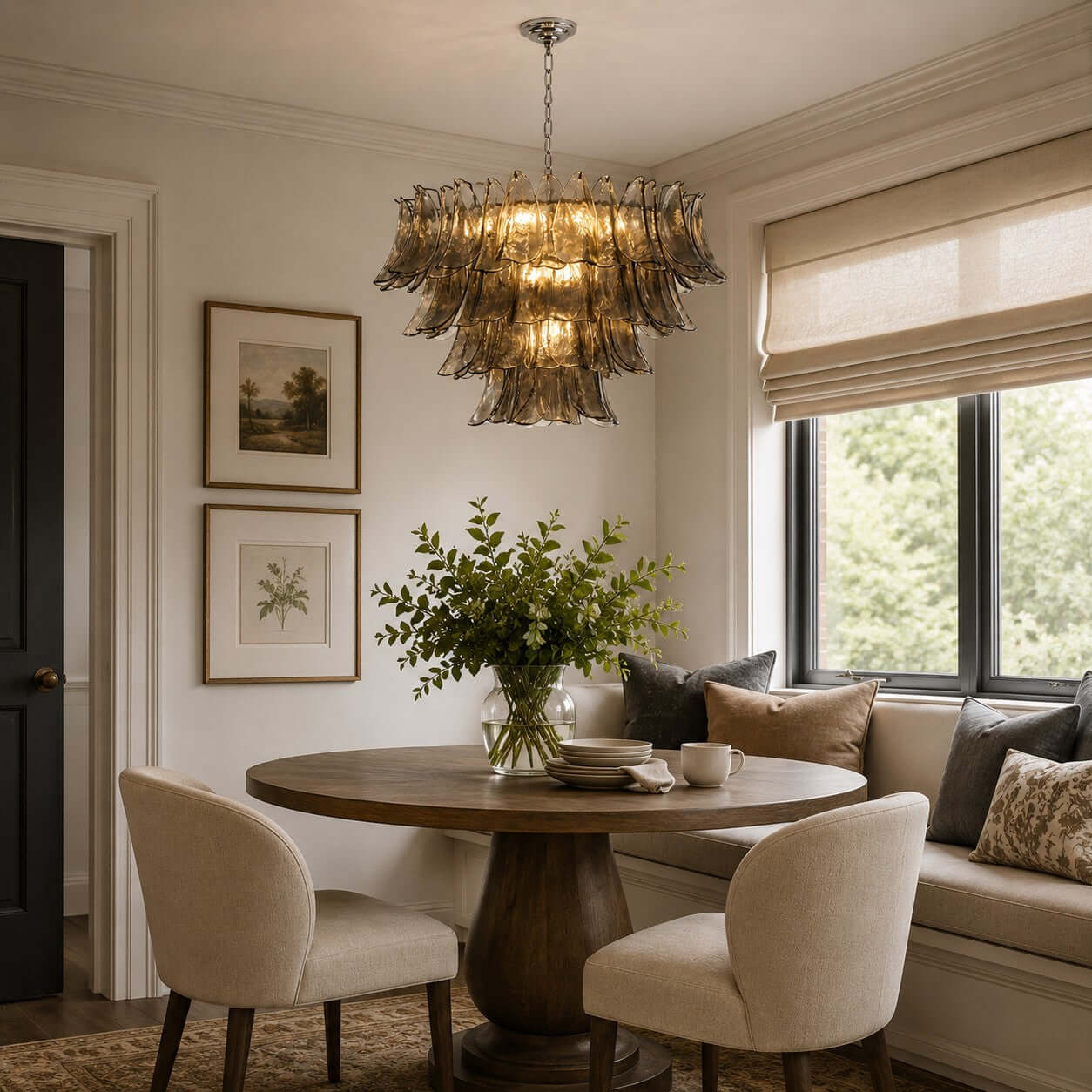 Antizer Layered Glass Petals Chandelier
