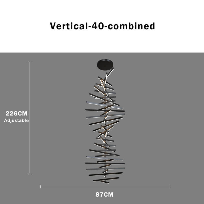 Linear Fish Bone Modeling Chandelier