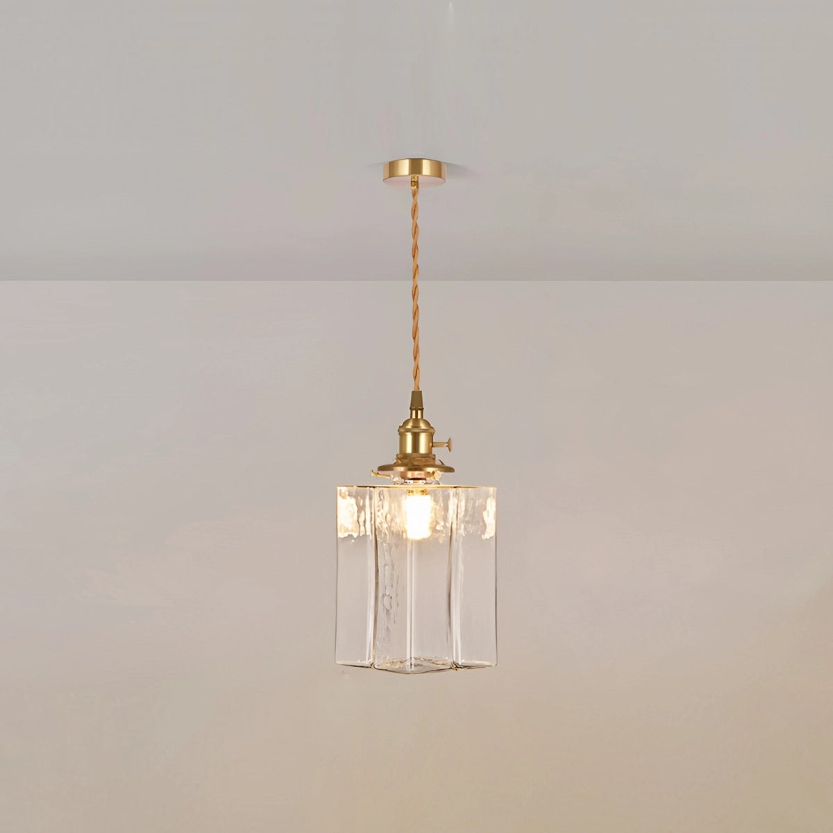 Antizer Verglas Clear Glass Pendant Light for Bedroom