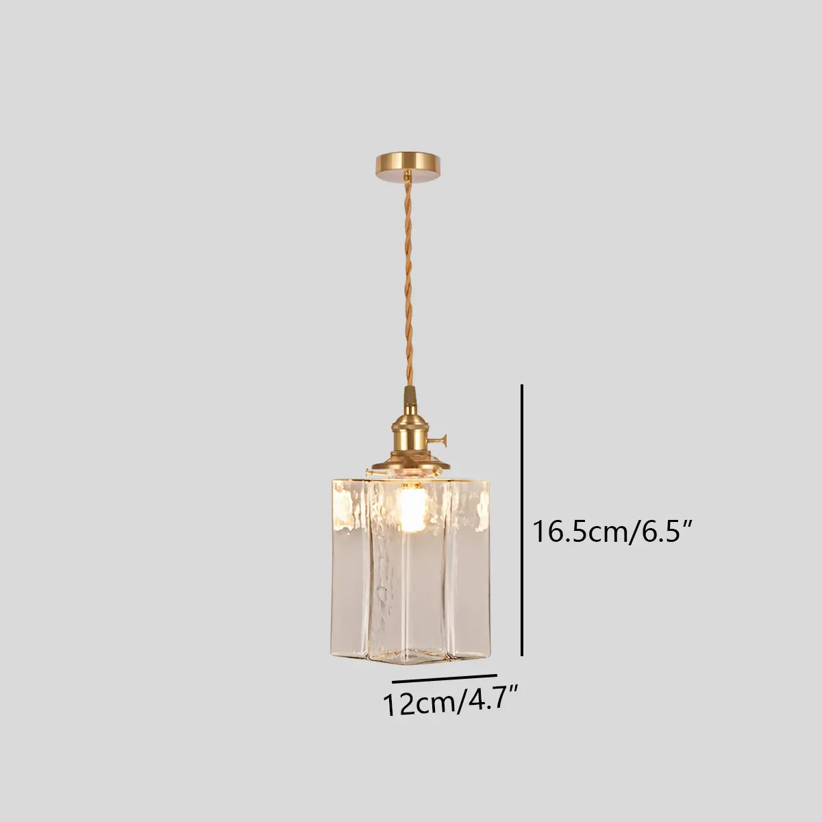 Antizer Verglas Clear Glass Pendant Light for Bedroom