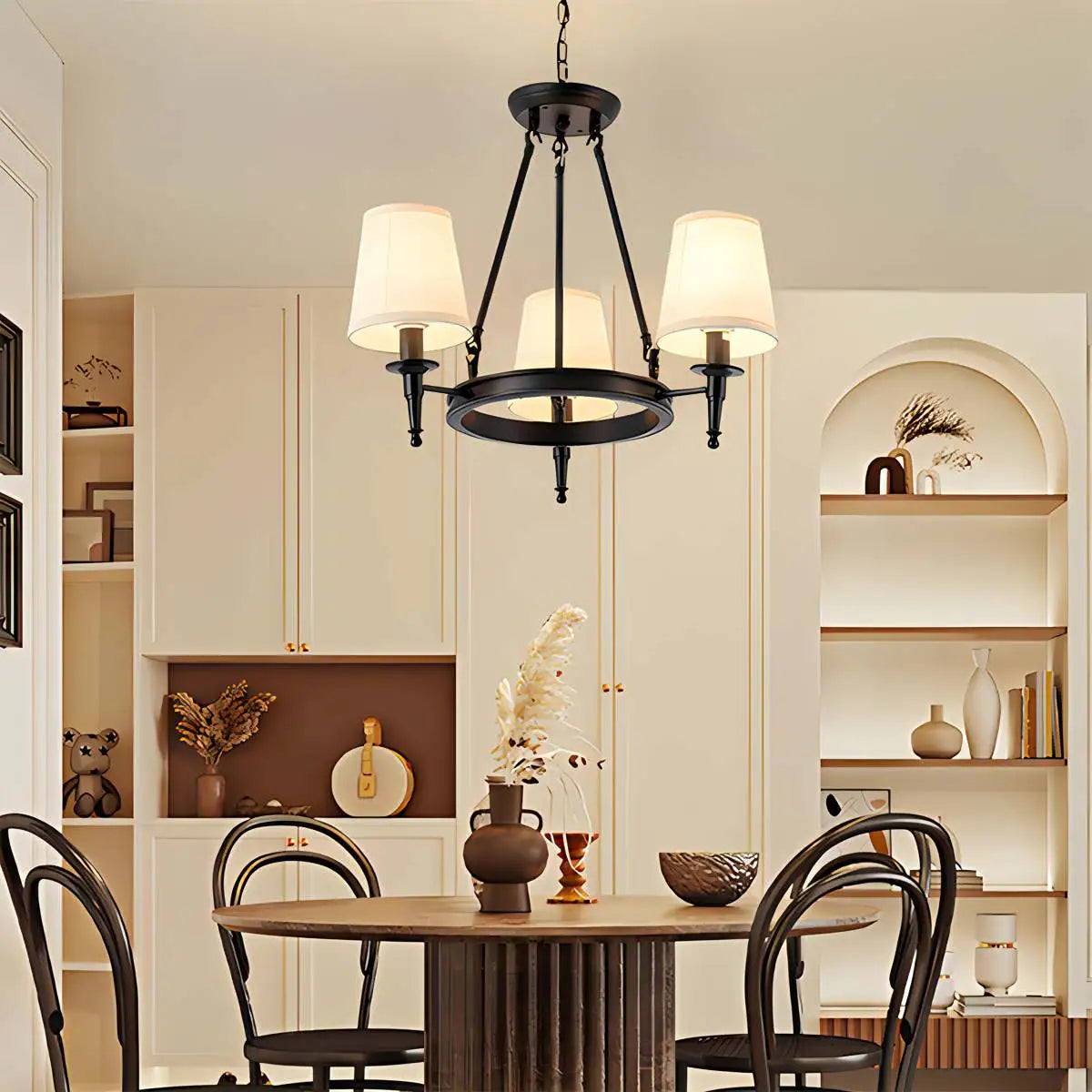 Antizer Vintage Ring Metal Fabric Chandelier