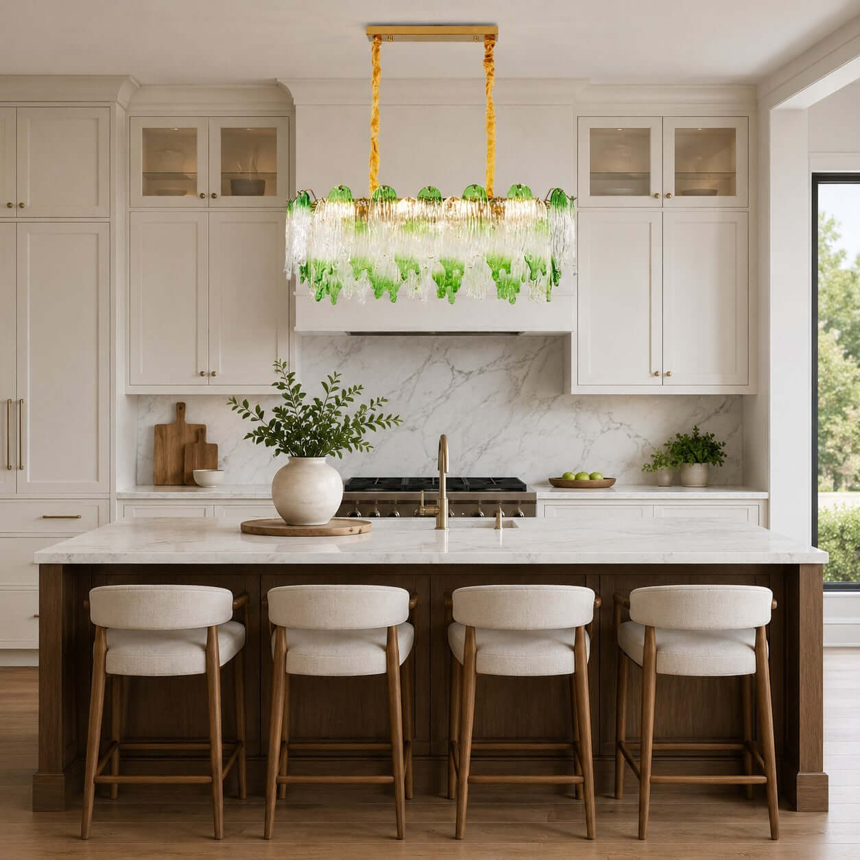 Antizer French Luxury Irregular Glass Linear Chandelier