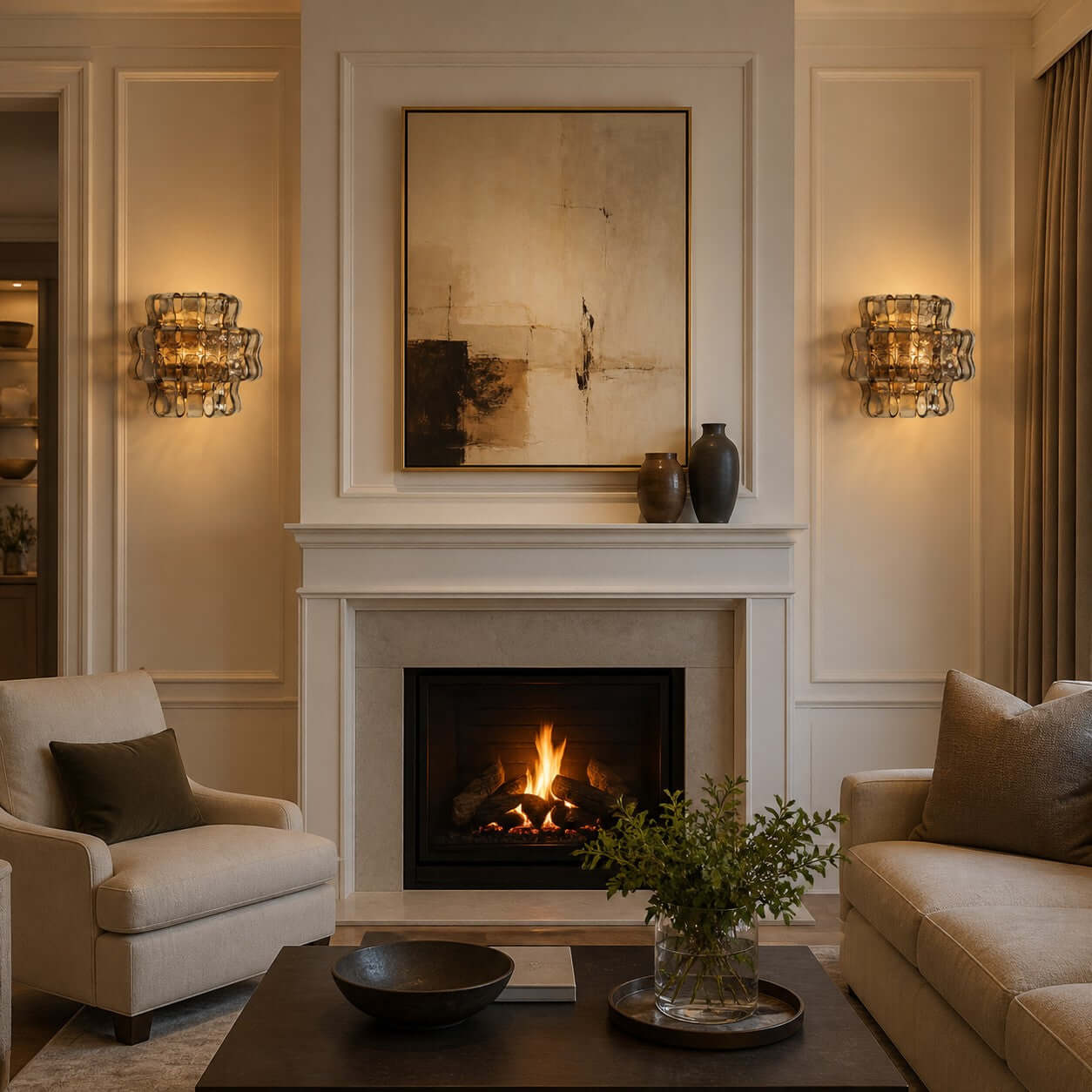 Antizer Murano Textured Glass Wall Sconce