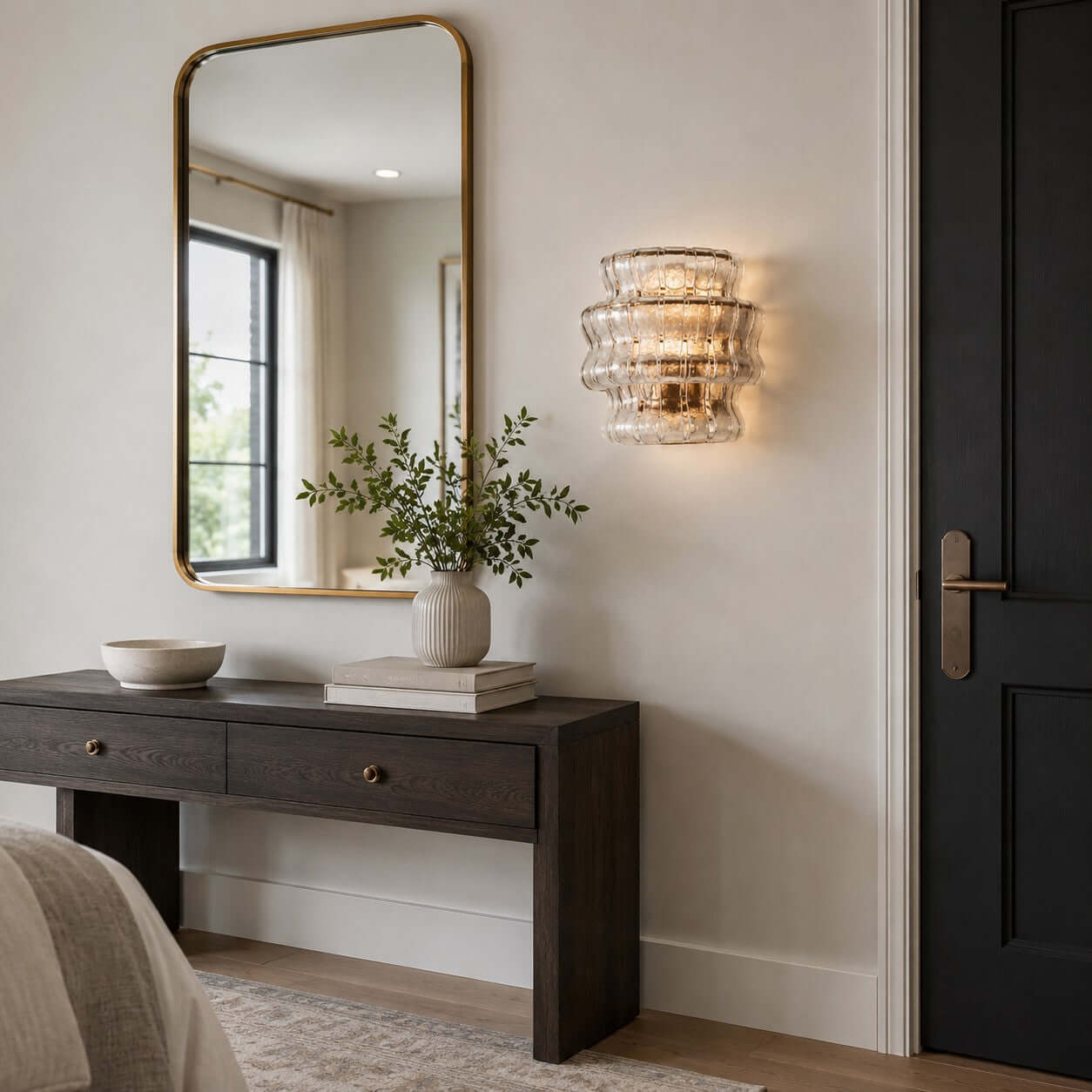 Antizer Murano Textured Glass Wall Sconce