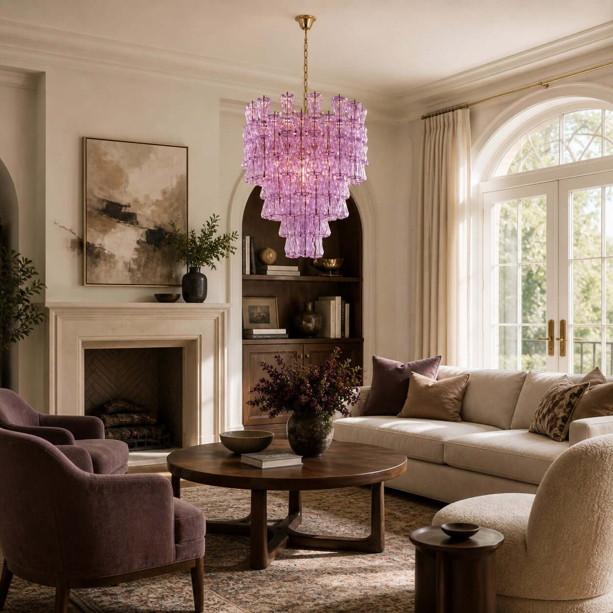 Antizer Layered Murano Glass Chandelier