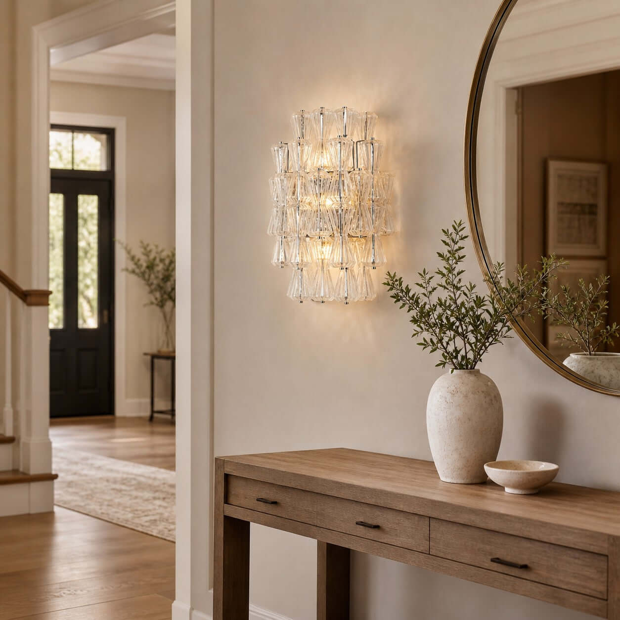Antizer Artful Murano Glass Layered Wall Sconce