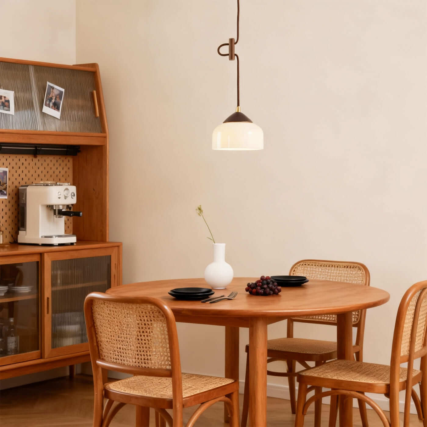 Antizer Minimalist Wood & Glass Pendant Light