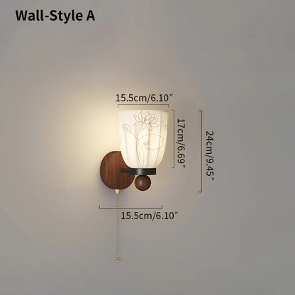 Antizer French Retro Fabric Wall Lamp for Bedroom