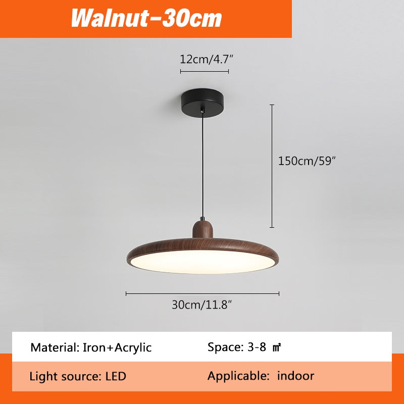 Antizer Retro Walnut Color Round UFO Pendant Light