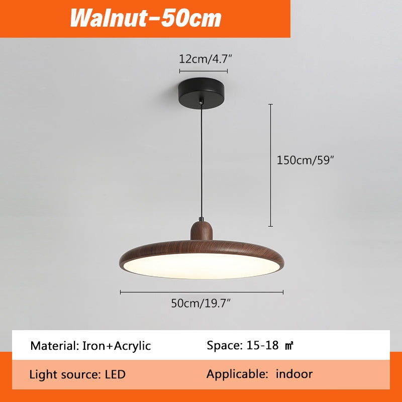 Antizer Retro Walnut Color Round UFO Pendant Light