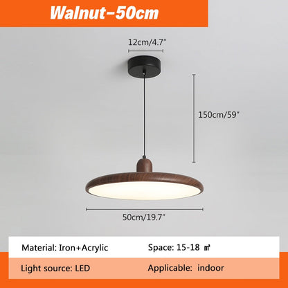 Antizer Retro Walnut Color Round UFO Pendant Light