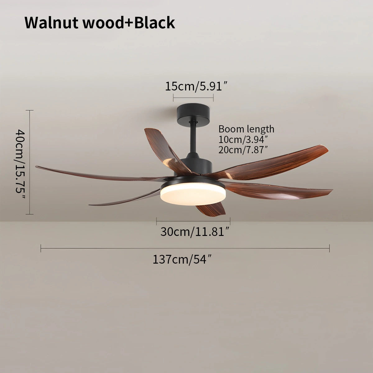 Antizer Nordic Style LED 6-Blade Ceiling Fan with Light