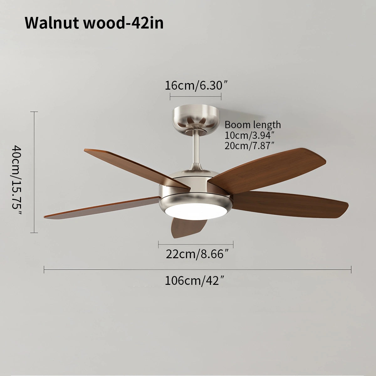 Antizer Retro American Style 5-blade Ceiling Fan Light