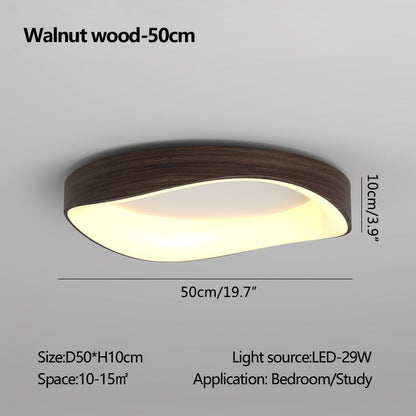 Antizer Nordic Wood Circle Ceiling Light for Bedroom