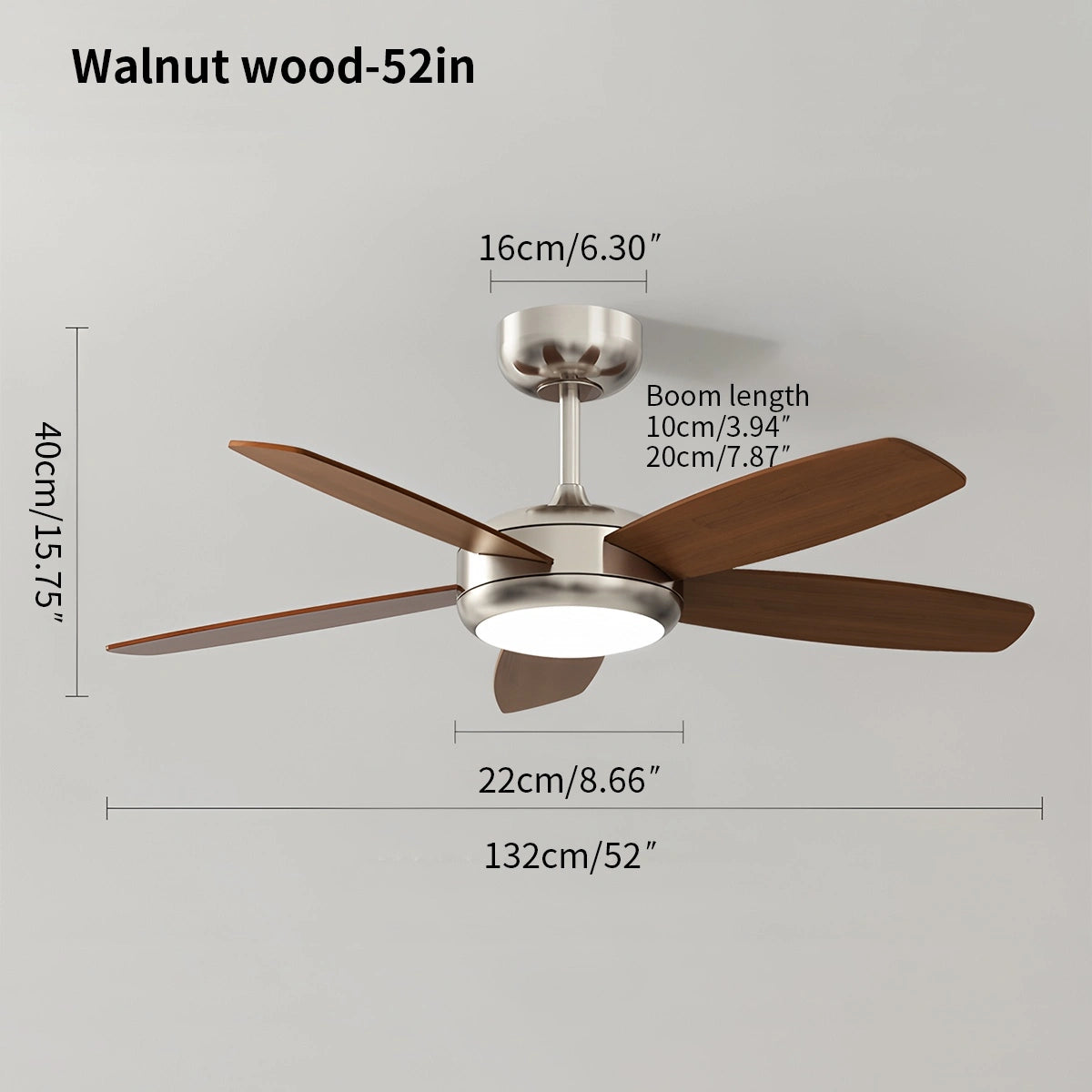 Antizer Retro American Style 5-blade Ceiling Fan Light