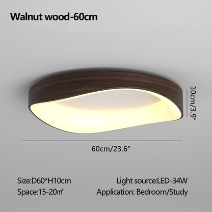 Antizer Nordic Wood Circle Ceiling Light for Bedroom