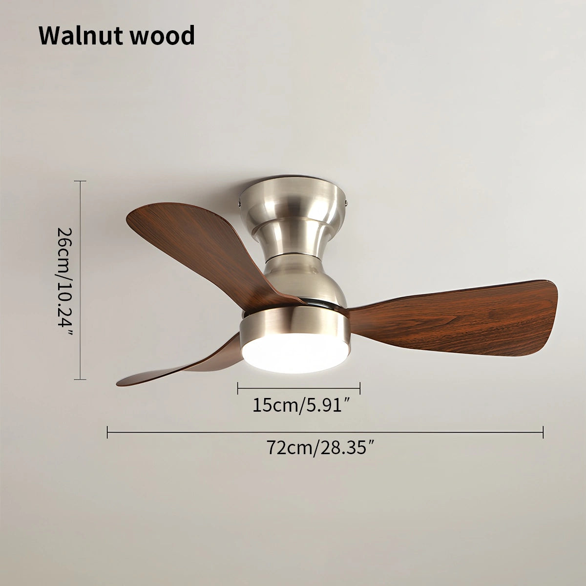 Antizer Small Size Indoor Ceiling Fan Light with Remote